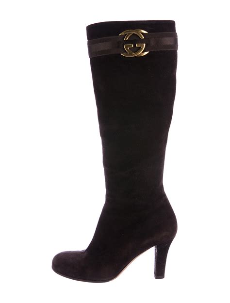 gucci suede knee high boots|Gucci thigh high boots sale.